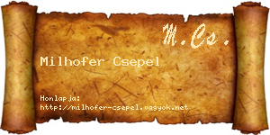 Milhofer Csepel névjegykártya